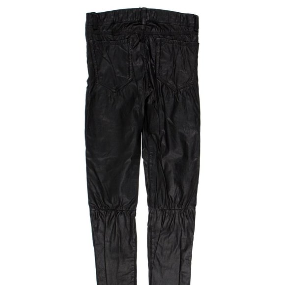 Mackage Lamb Leather Mid-Rise Skinny Pants / Leggings - Picture 3 of 4